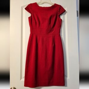ANTONIO MELANI Red Sheath Mini Dress Sleeveless Crew Neck